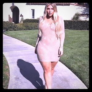 Fashion Nova - Isabela Rhinestone Sheer Dress